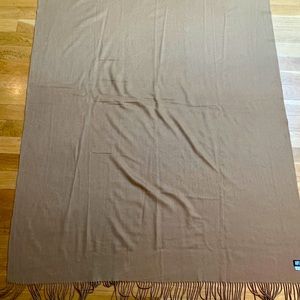 Tan Cashmere Throw Gumps SF in good condition!